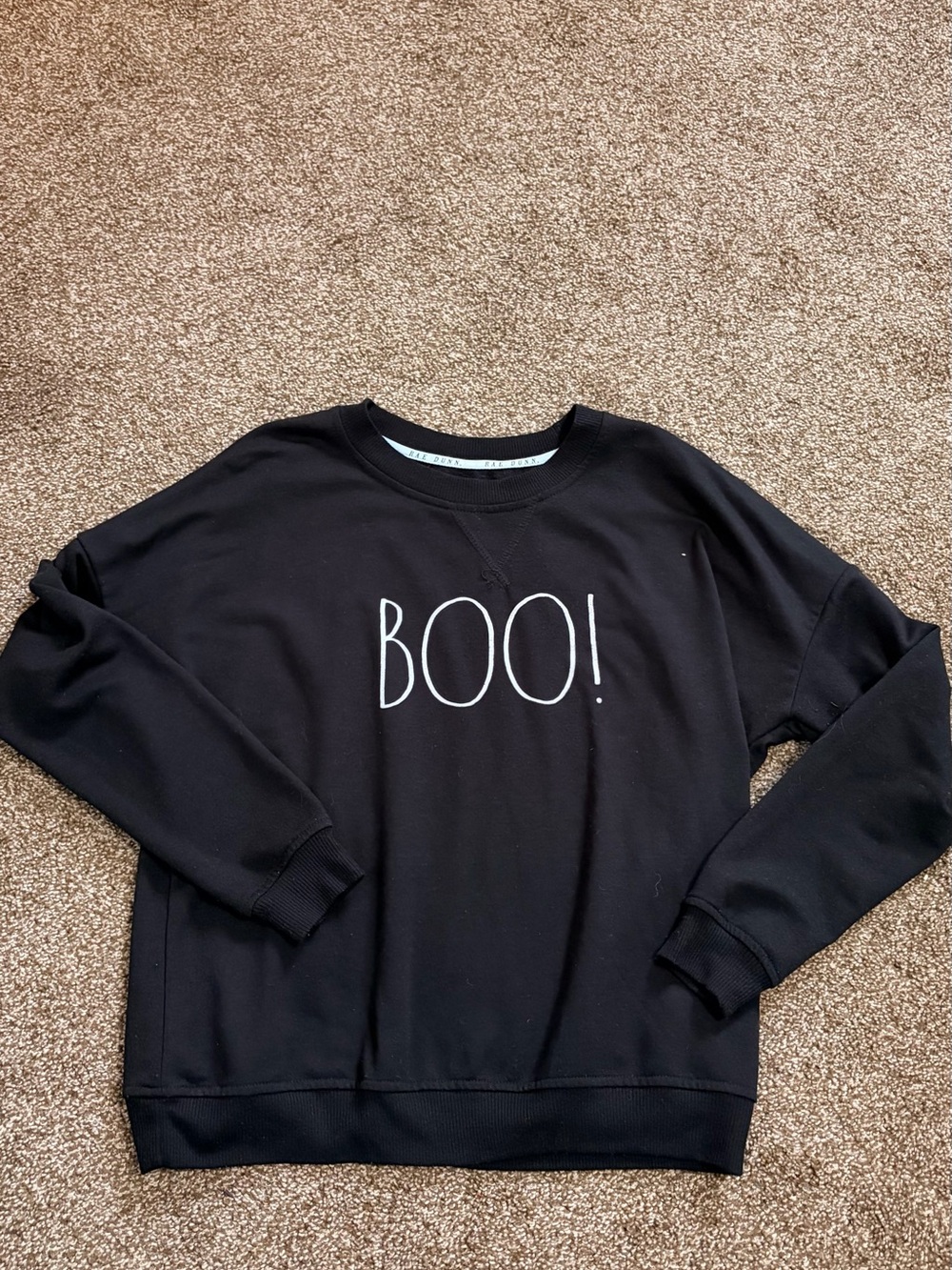 Rae Dunn Black 'BOO!' Crewneck Sweatshirt